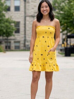 Campus Classics Womens E5 Iowa Hawkeyes Strapless Sundress Dress New S-XL